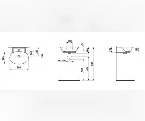 Раковина Laufen New Classic 8.1585.2.757.109.1 50 х 45 х 17 см, SaphirKeramik, без отверстия, белый матовый