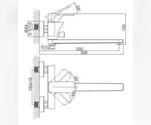 Смеситель D&K Berlin DA1433312 для ванны и душа, зеленый