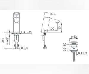 Смеситель Oras Cubista 2804F для раковины