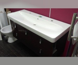 Тумба с раковиной Vod-ok Астрид 120 с 5 ящиками, цвет черный