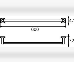 Полотенцедержатель Milardo Volga VOLSM10M49, 60 см, хром