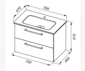 Тумба под раковину Dreja Gio 77.0104D, 80 см, дуб кантри