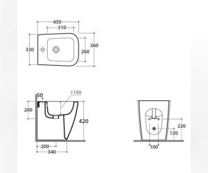 Биде Globo Charme SSN09.31, напольное