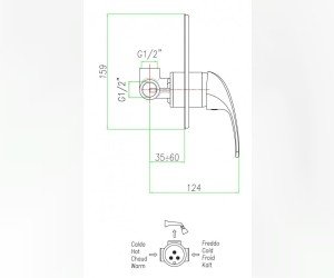 Смеситель Fiore Max для душа, хром, 32CR1300