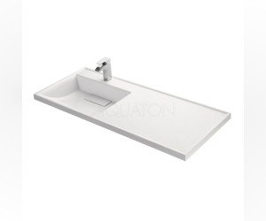 Раковина Акватон Лондри 120 см, искусственный камень, белая, чаша слева, 1A72843KLH01L