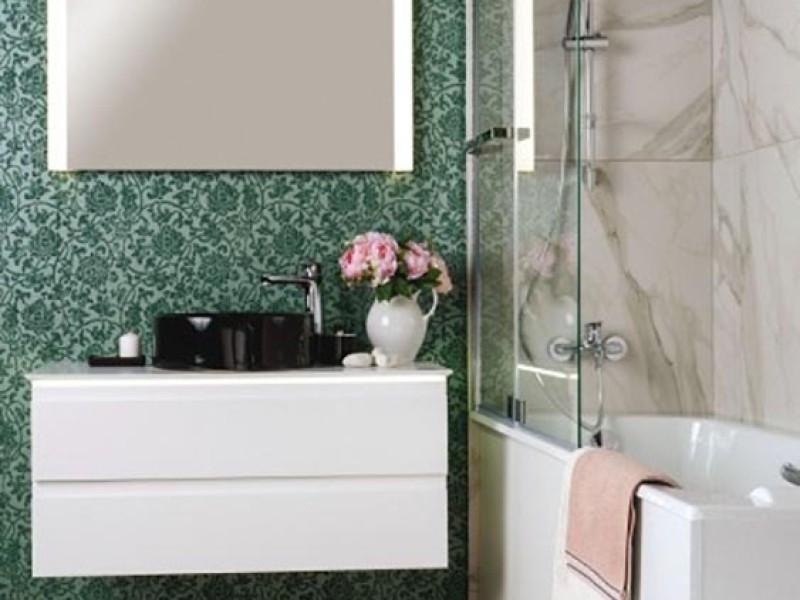 Тумба со столешницей под раковину Jacob Delafon Madeleine, 100 см, со светодиодной подсветкой, белая глянцевая, EB2084-J5