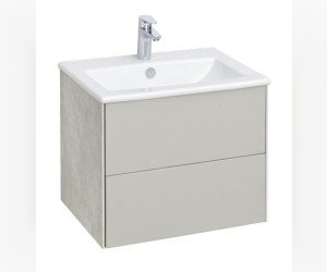 Тумба под раковину Акватон Сохо 60 см подвесная, слейт/галька серая, 1A258001AJ9A0