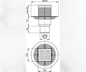 Душевой трап AlcaPlast APV2321 с прямой подводкой