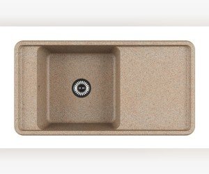 Кухонная мойка Акватон Беллис 97 прямоугольная с крылом, песочный, 1A725132BS220