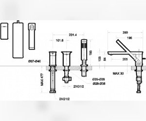 Смеситель Bravat Phillis для ванны, на борт ванны, хром, F556101C-2-ENG