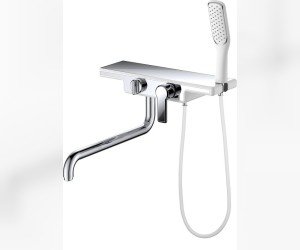 Смеситель D&K Berlin Steinbeis для ванны и душа, белый/хром, DA1453316