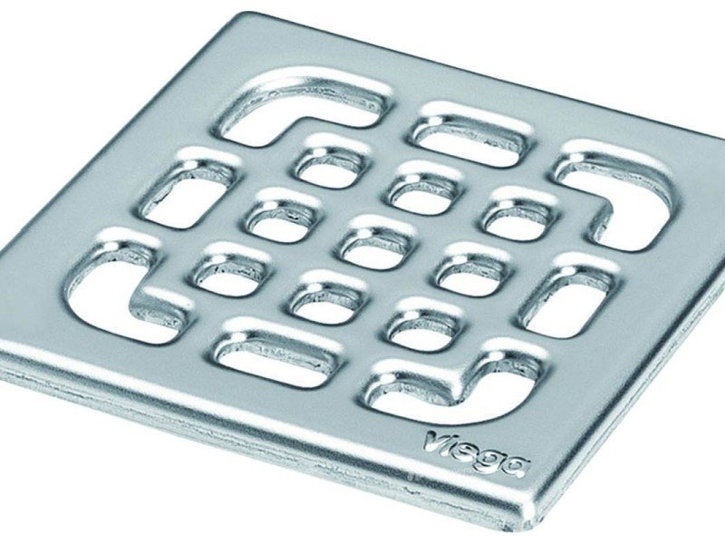 Душевой трап Viega Advantix 557119, 100 x 100 мм, с гидрозатвором, с решеткой из нержавеющей стали