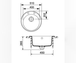 Мойка Franke RONDA ROG 610-41, 114.0263.253, гранит, установка сверху, цвет оникс, 51*51 см