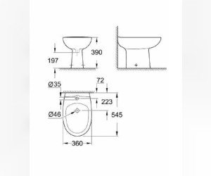 Биде напольное Grohe Bau Ceramic 39432000