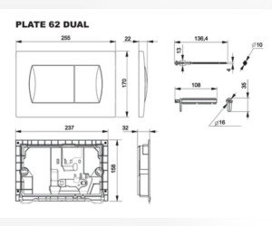 Кнопка смыва Roca Active Pl 62, 8901160B1, хром глянцевый