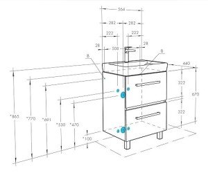Тумба под раковину Акватон Ронда PRO 60 см подвесная/напольная, дуб сомерсет, 1A205001RSC20