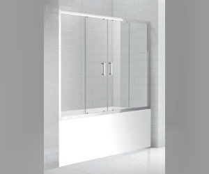 Шторка на ванну Gemy Victoria S30193B 160 x 140 см, раздвижная, стекло прозрачное, хром