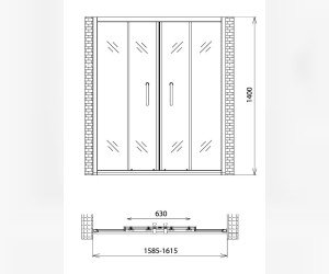 Шторка на ванну Gemy Victoria S30193B 160 x 140 см, раздвижная, стекло прозрачное, хром