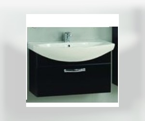 Тумба под раковину Акватон АРИЯ 80, 1A141701AA950, черный глянец