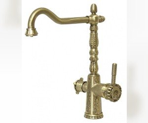 Смеситель для кухни Zorg Antic с подключением фильтра, античная бронза, A 53 KF-BR