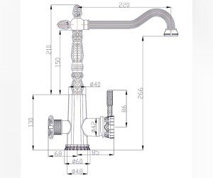 Смеситель для кухни Zorg Antic с подключением фильтра, античная бронза, A 53 KF-BR