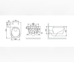 Подвесной унитаз Excellent Doto Pure Rim 48 CEEX.1404.485.WH, безободковый с сиденьем микролифт