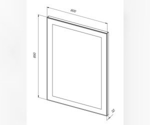 Зеркало Dreja Kvadro 77.9011W, инфракрасный выключатель, LED-подсветка, 60x85 см