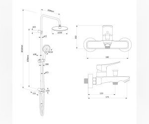 Душевая система Damixa Apollo, хром, 408221400