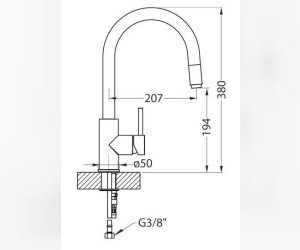 Смеситель для кухни Alveus Granital Delos-P G55 1129020, бежевый