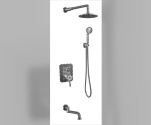 Душевая система ZorG Antic A 104DS-SL, античное серебро