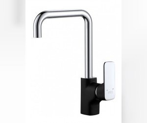 Смеситель D&K Berlin.Technische DA1432495 для кухонной мойки, высокий, черный/хром