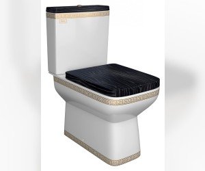 Напольный унитаз Della Quattro Wood DE5110900248 крышка микролифт, версаче золотой