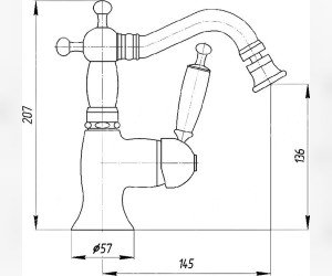 Смеситель для биде Bugnatese Oxford 6323СR, с донным клапаном, хром