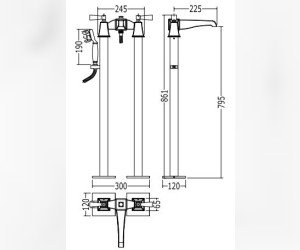 Смеситель Devon&Devon Vip Time VPTIME235OTBI для ванны/душа, светлое золото