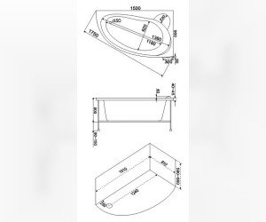 Ванна гидромассажная Bas Вектра (Vektra) L/R 150 х 90 см