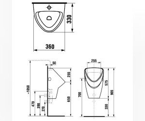 Писсуар Jika Livo 4020.1.000.000.1 подвесной, с внешним подводом воды