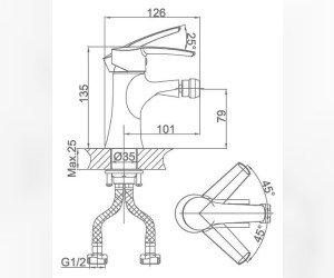 Смеситель D&K Valerius Rhein DA1362201 для биде
