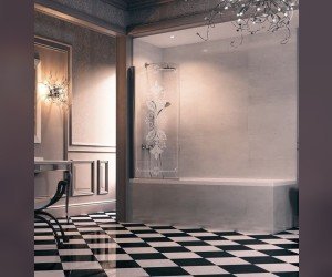 Шторка для ванны Huppe Design victorian DV1401 распашная, крепление слева