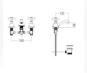 Смеситель Devon&Devon Austin UTAU900CR для раковины на 3 отв., хром