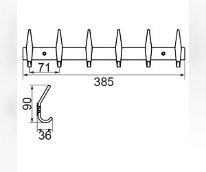 Планка с 6-тью крючками Veragio Gifortes VR.GFT-9076.BR, бронза