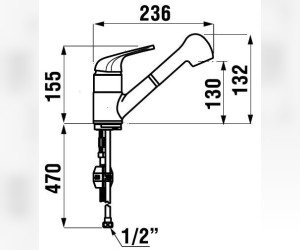 Смеситель Jika Olymp 3.5161.1.004.300.1 для кухни с выдвижной лейкой