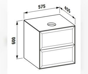 Тумба под раковину Laufen New Classic 57.5 х 45.5 х 60 см, 4.0600.2.085.631.1, подвесная, отверстие посередине, белый глянцевый