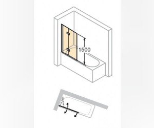Шторка для ванны Huppe 501 Design pure 175241 распашная складывающаяся