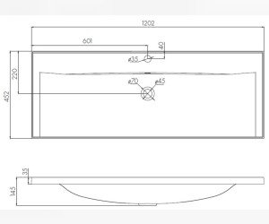 Раковина Акватон Айрис 1A729631AG010, 120 x 45, белая