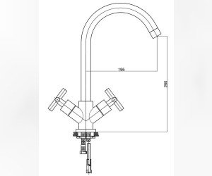 Смеситель GPD Nino UEB05, для кухонной мойки, хром