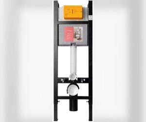 Инсталляция Jacob Delafon 40 см, с безободковым унитазом Vox EDM102, сиденье тонкое микролифт, клавиша хром, комплект E21770RU-00 (E33131RU+EDM102+E20142+E4316-CP)