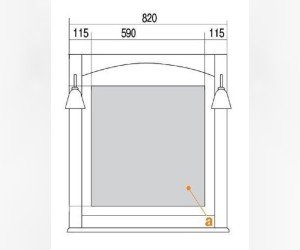 Зеркало Акватон Наварра 85 см, под светильники, орех, 1A138702NAM10 (отсутствует упаковка)