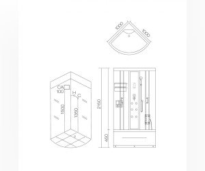 Душевая кабина Aqua Joy AJ-5020, 100 x 100 см