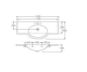 Раковина Hatria Shirley YU64 01 120 см