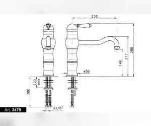 Cмеситель Nicolazzi Cucina 3479BZ76 для кухни, бронза/Mont Blanc